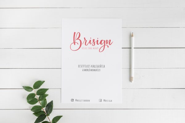 Kalligráfia workshop és letölthető munkafüzet - Brisign by Bubán Brigitta